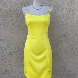 Neon Yellow Satin Dress